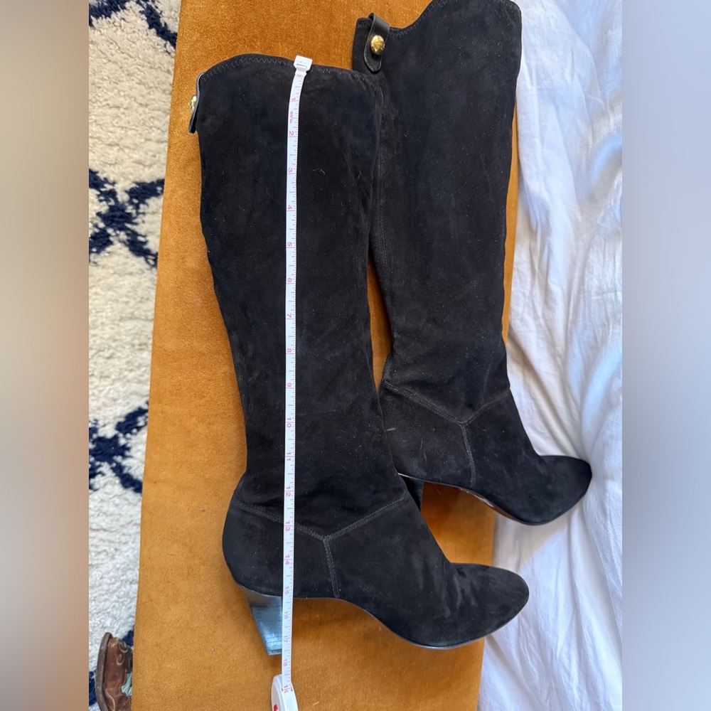 Coach suede knee high stretch black boots. Size 9